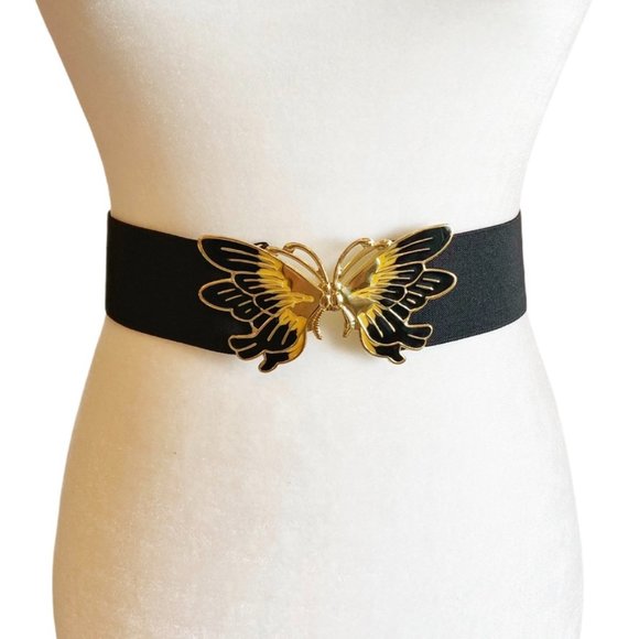 Vintage Accessories - Vintage 70's boho butterfly elastic waist belt
